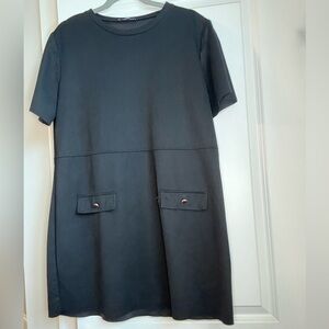 Zara Black Mini Dress with Pocket Details